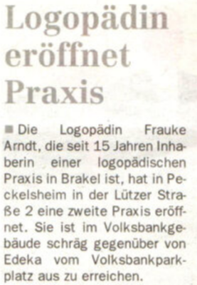 Weitere Praxsis in Peckelsheim eröffnet