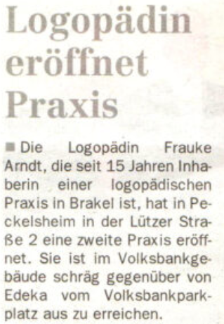 Mehr über den Artikel erfahren Weitere Praxsis in Peckelsheim eröffnet