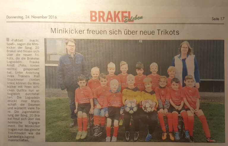 Mehr über den Artikel erfahren Minikicker freuen sich über neue Trikos